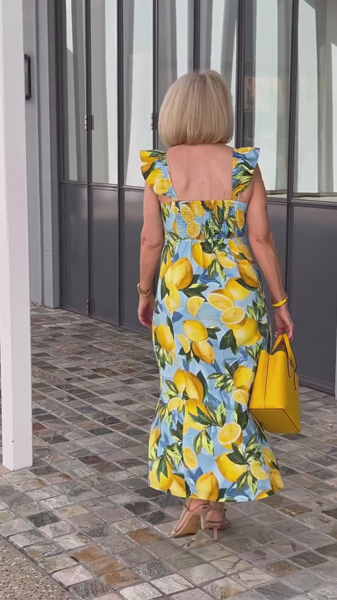 🍋Rochie tunică cu imprimare de lămâie