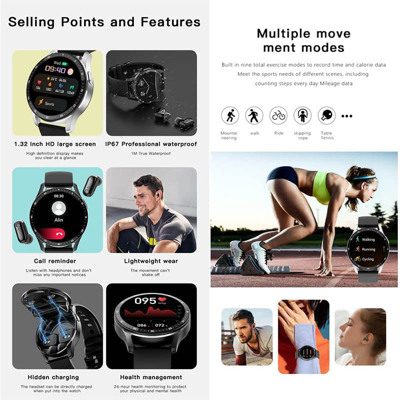 🔥SMARTWATCH 2 ÎN 1 CU CĂȚI