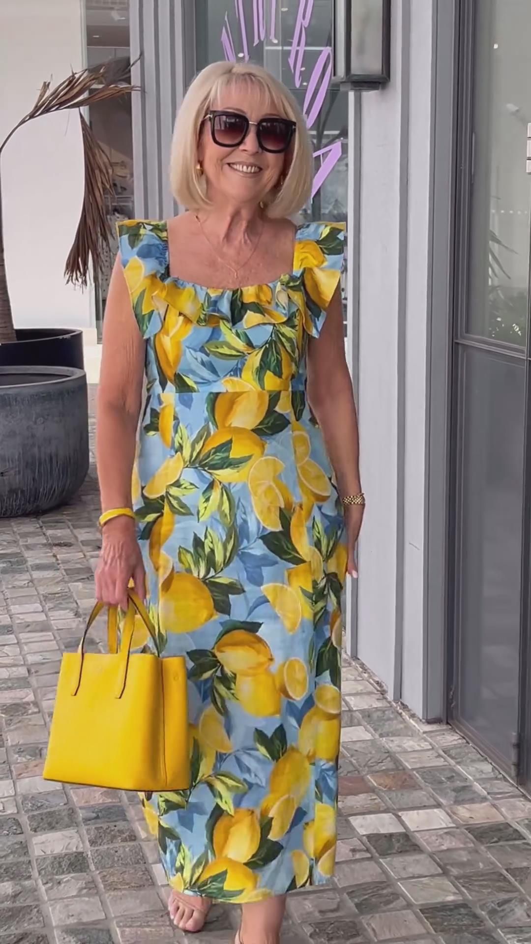 🍋Rochie tunică cu imprimare de lămâie