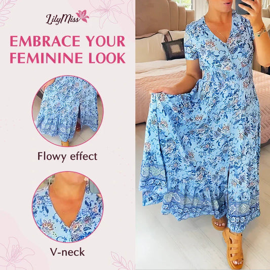 💝 Rochie cu imprimeu floral și decolteu în V-TAB