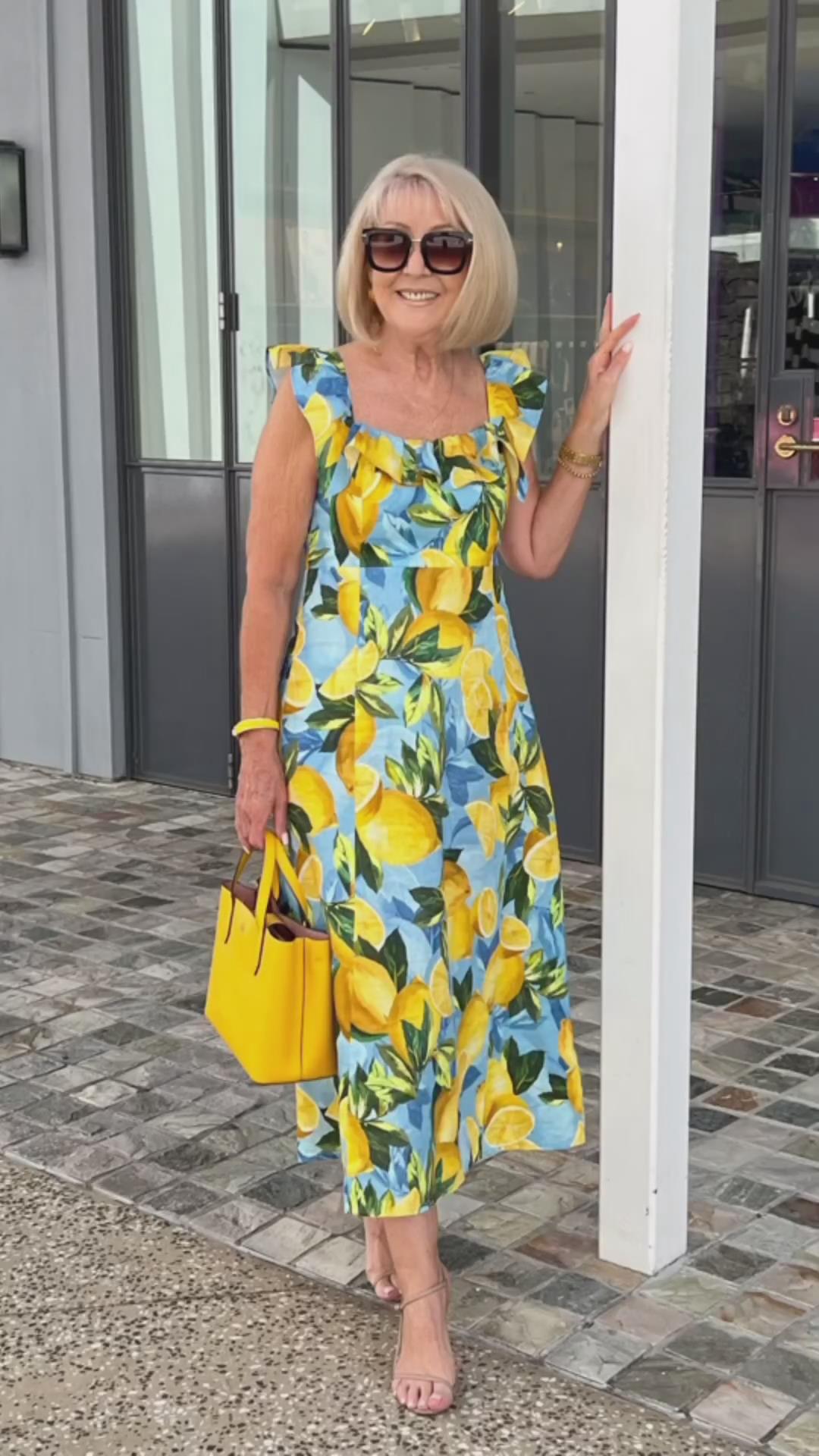 🍋Rochie tunică cu imprimare de lămâie