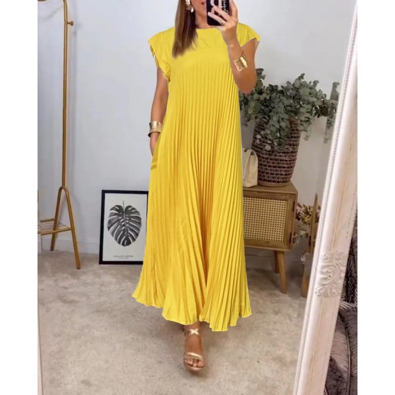 💕Rochie plisată pentru femei în culoare solidă👗