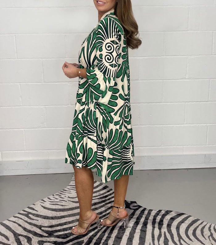 🥻 Rochii de vară pentru femei, moda de vară Plus Dimensiune Leaf Print Dresses