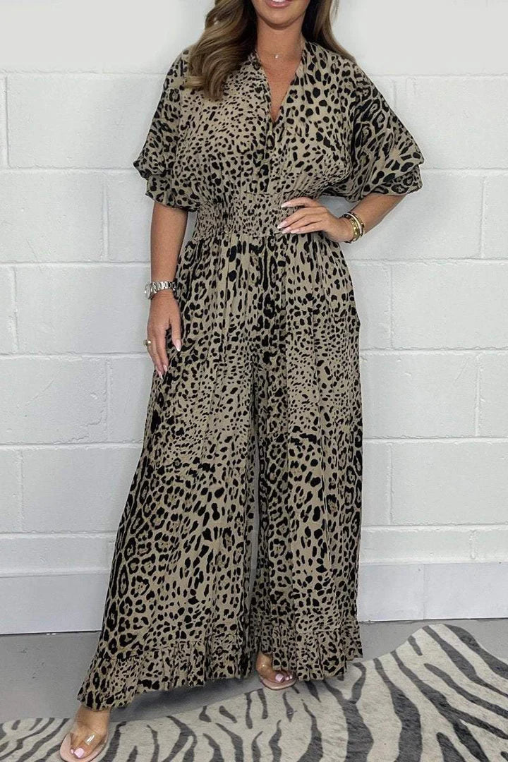 🔥🐆Promoție de ultima zi👗Salopetă leopard leopardă