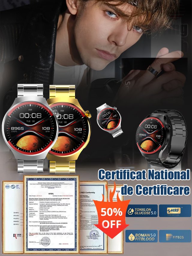 Ceas inteligent cu ecran rotund WATCH4PRO Space Research