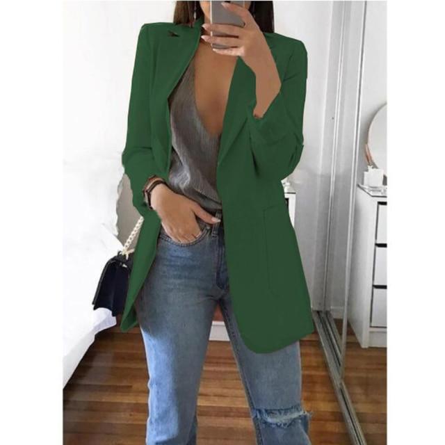 Blazer Women   Female Coats 5XL Casual Fashion Basic Notched Slim Jackets