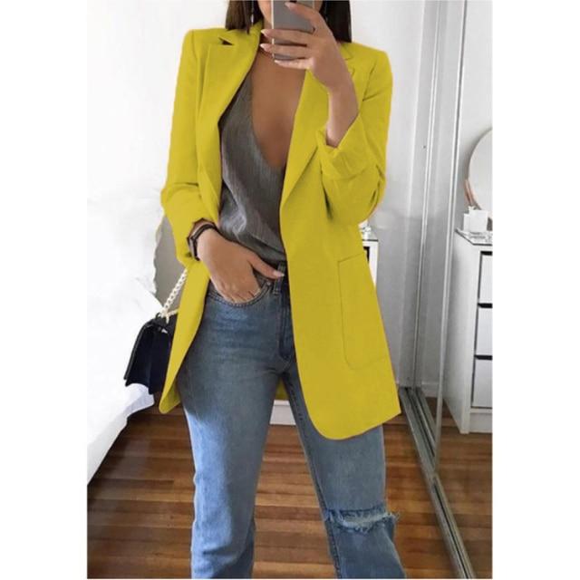 Blazer Women   Female Coats 5XL Casual Fashion Basic Notched Slim Jackets