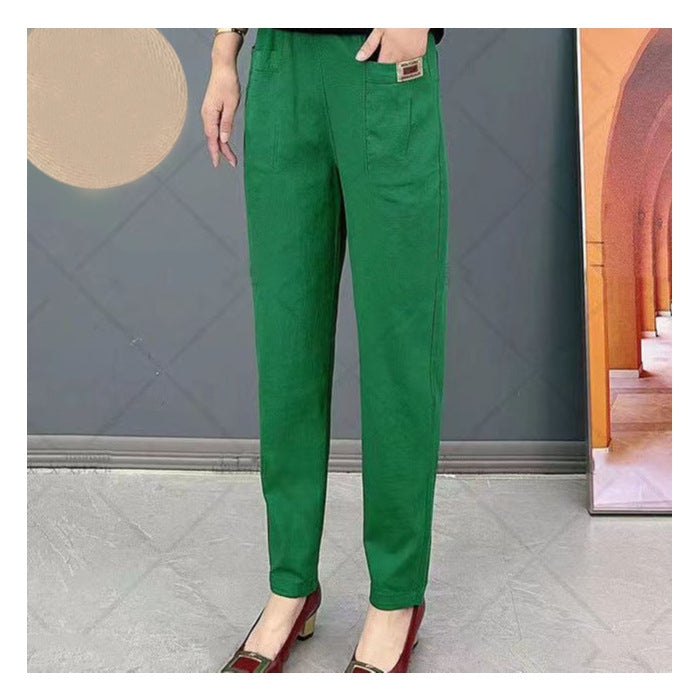 💝Pantaloni din bumbac cu talie elastică pentru femei✨