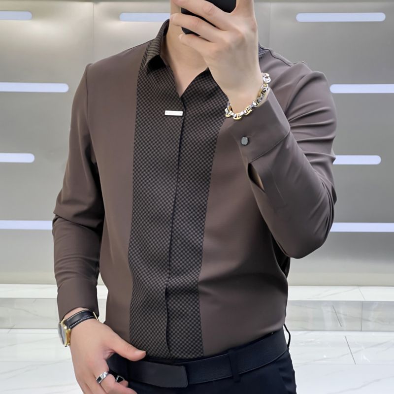 👔 Cămașă pentru bărbați în mozaic în stil business casual