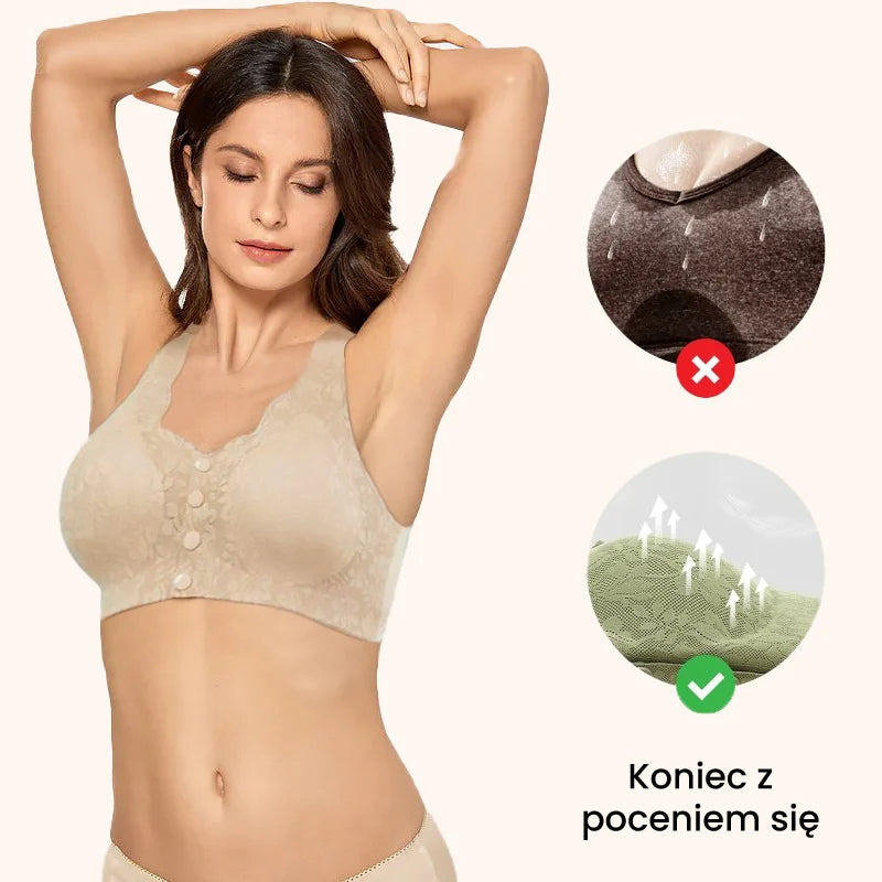 🩱 Sutien de mărime plus din dantelă sexy, respirabil și confortabil cu nasturi