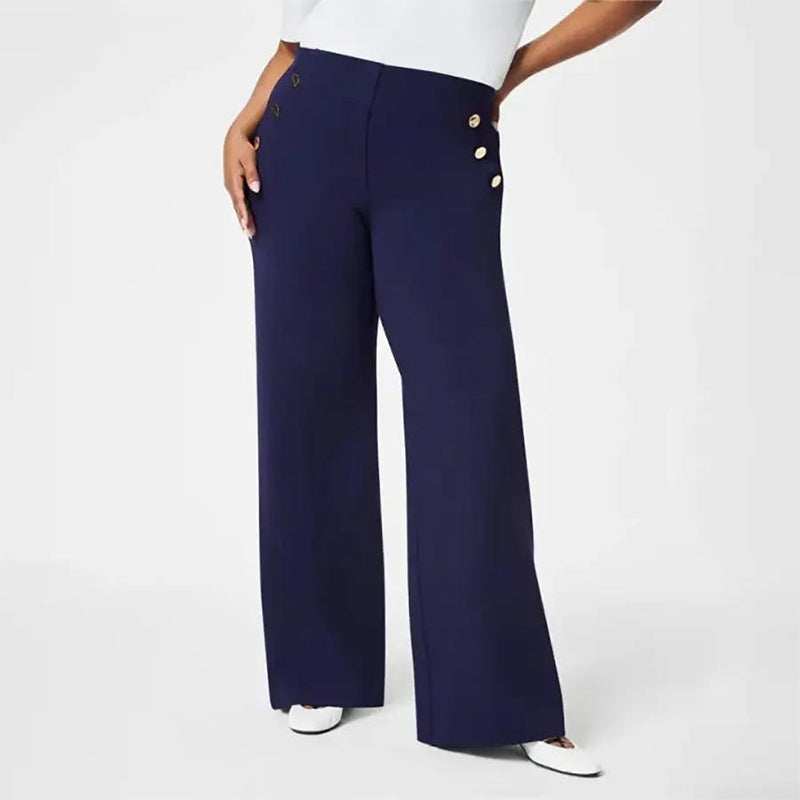 🔥 Pantaloni de damă Plus Size cu talie înaltă și picioare largi