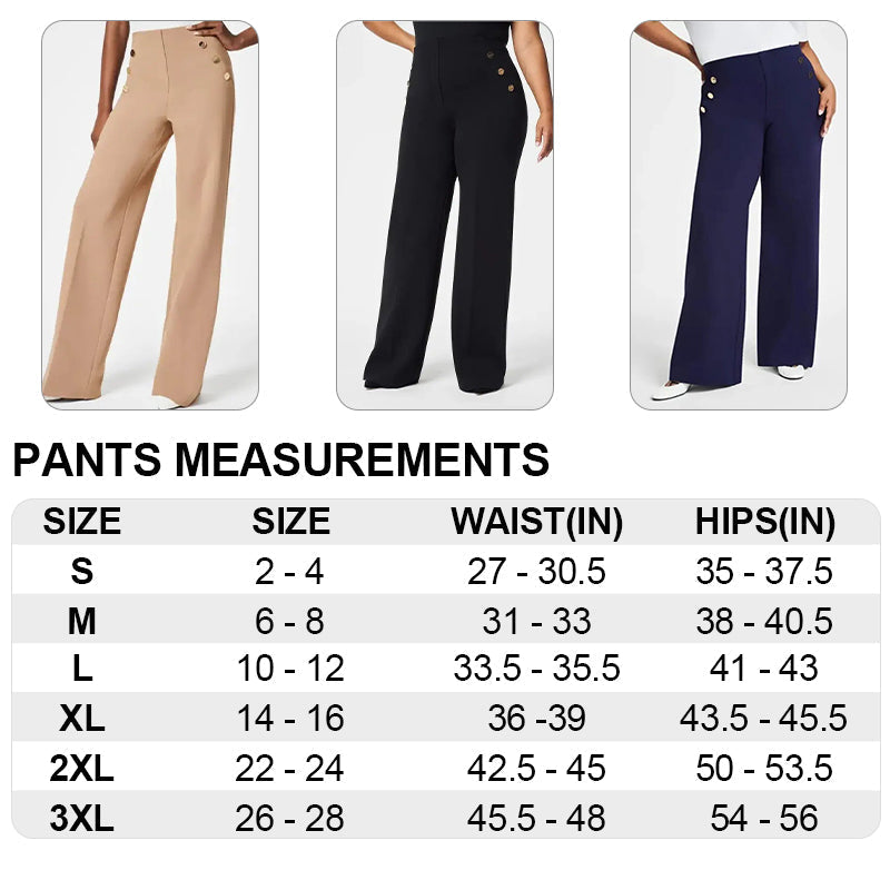 🔥 Pantaloni de damă Plus Size cu talie înaltă și picioare largi