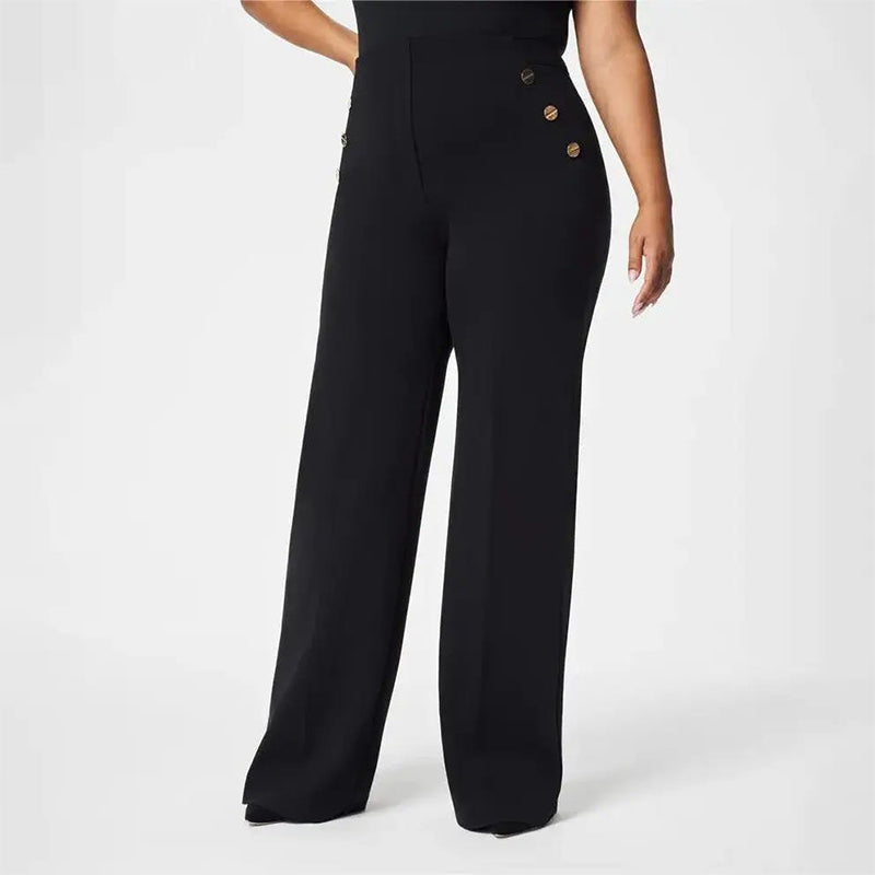 🔥 Pantaloni de damă Plus Size cu talie înaltă și picioare largi