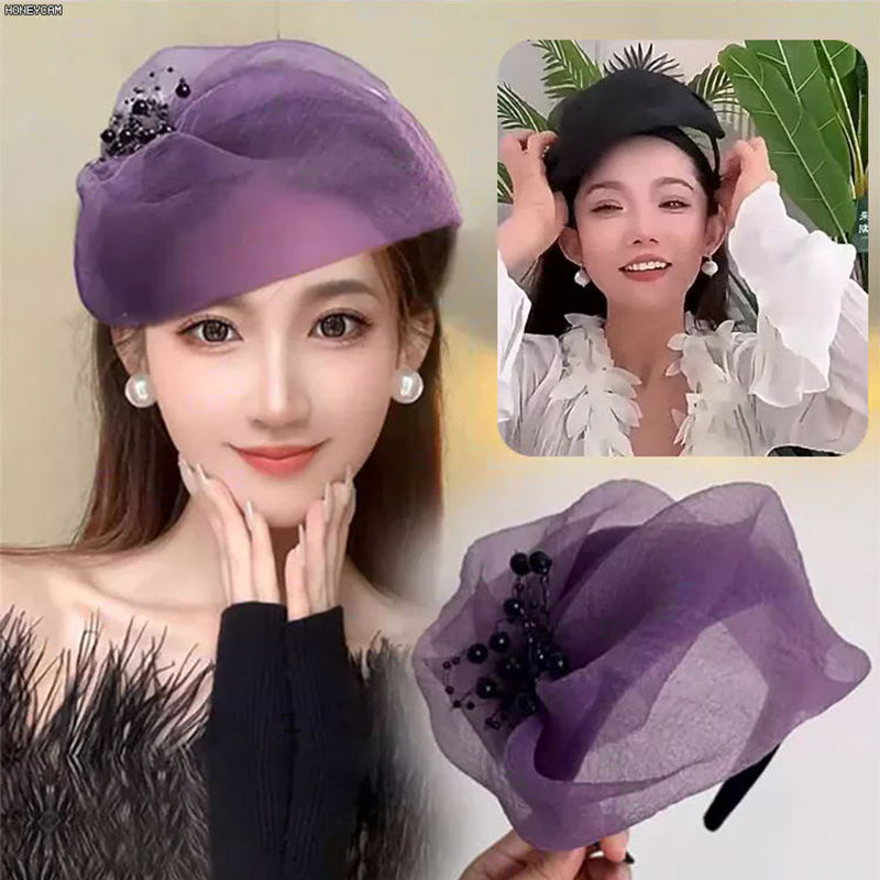 2025 Design nou 🌸 Fascinator cu bentiță vintage din organza