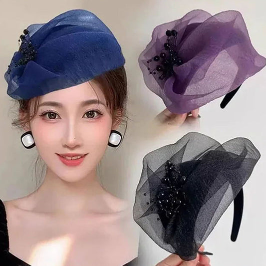 2025 Design nou 🌸 Fascinator cu bentiță vintage din organza