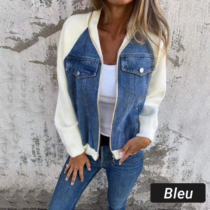 🔥Jachetă nouă de damă la modă cu țesătură creativă din denim