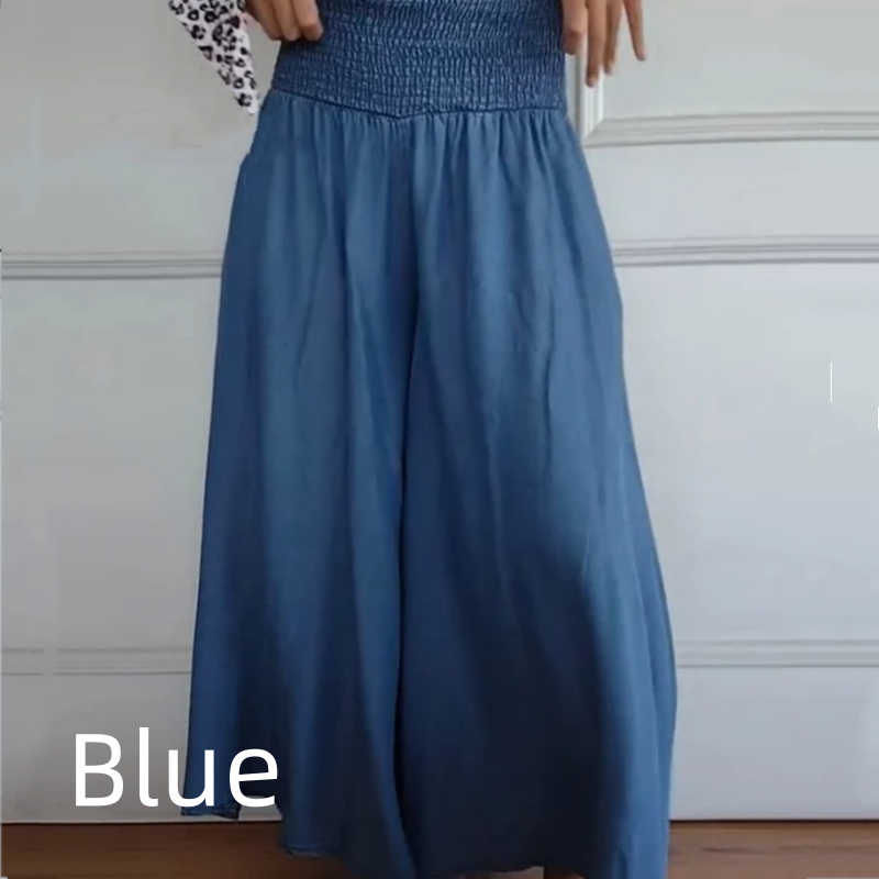 Blugi fashion de dama cu picioare late si talie inalta si buzunare