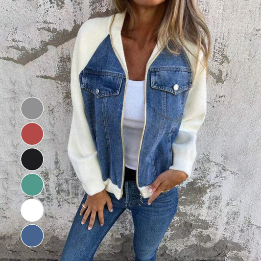 🔥Jachetă nouă de damă la modă cu țesătură creativă din denim