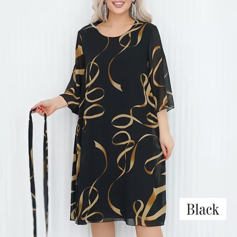 🌸Rochie midi elegantă, lejeră, cu mâneci cu volane