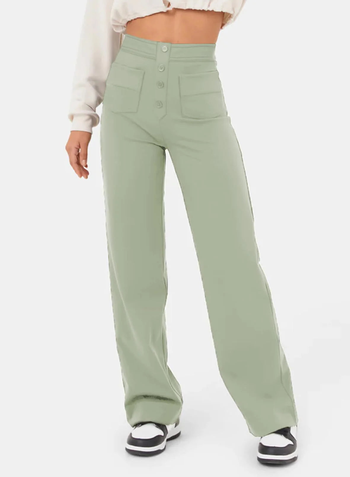 Pantaloni elastici cu multe buzunare