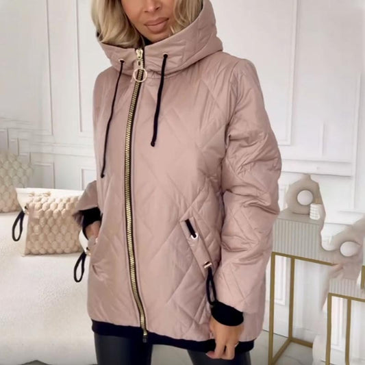 🔥【S-3XL】 Parka Coat la modă pentru femei cu gât înalt și lungime de șold