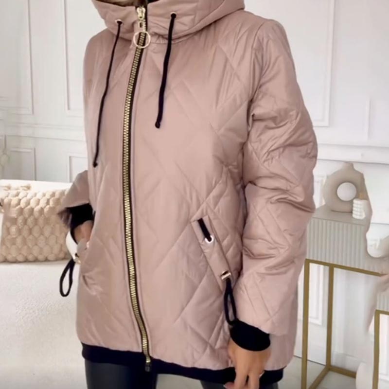 🔥【S-3XL】 Parka Coat la modă pentru femei cu gât înalt și lungime de șold