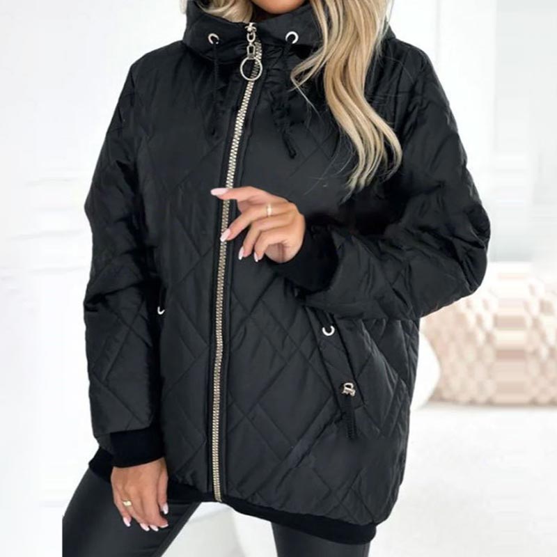 🔥【S-3XL】 Parka Coat la modă pentru femei cu gât înalt și lungime de șold